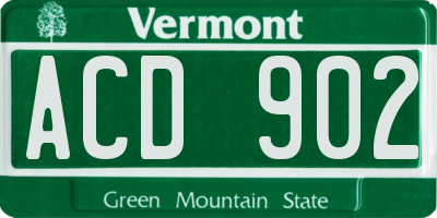 VT license plate ACD902