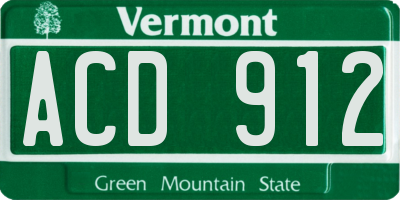 VT license plate ACD912