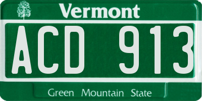 VT license plate ACD913