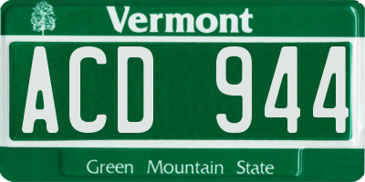 VT license plate ACD944