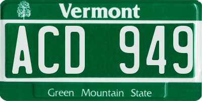 VT license plate ACD949