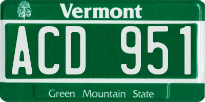 VT license plate ACD951