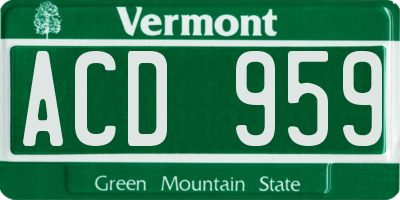 VT license plate ACD959