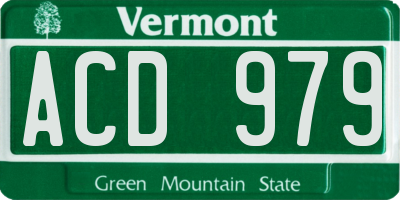 VT license plate ACD979