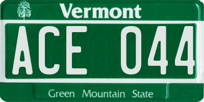 VT license plate ACE044