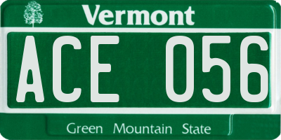 VT license plate ACE056