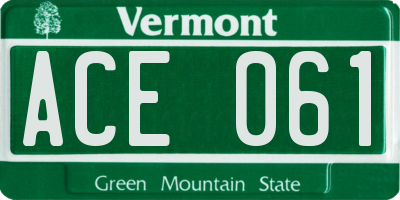 VT license plate ACE061