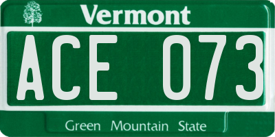 VT license plate ACE073