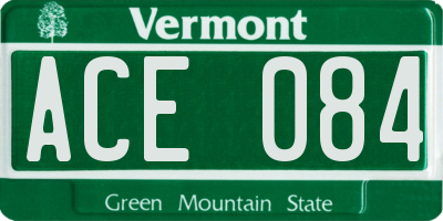 VT license plate ACE084