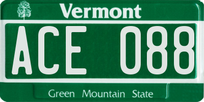 VT license plate ACE088