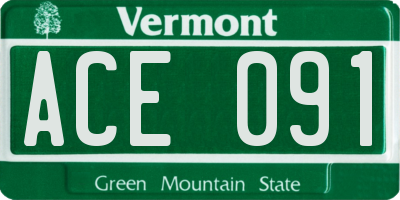 VT license plate ACE091