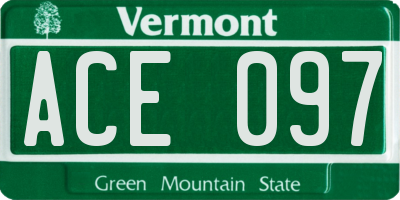 VT license plate ACE097