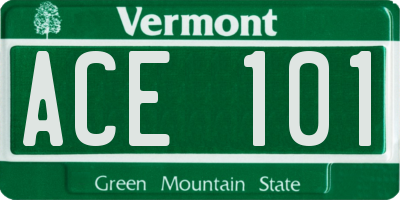 VT license plate ACE101