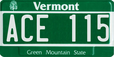 VT license plate ACE115