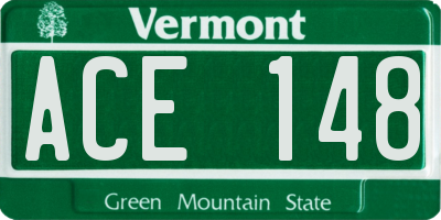 VT license plate ACE148