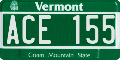 VT license plate ACE155