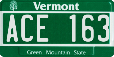 VT license plate ACE163