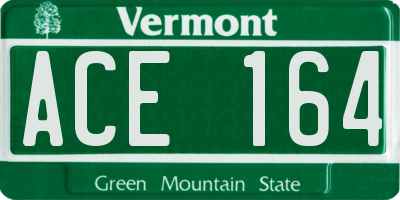 VT license plate ACE164