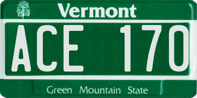 VT license plate ACE170