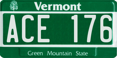 VT license plate ACE176