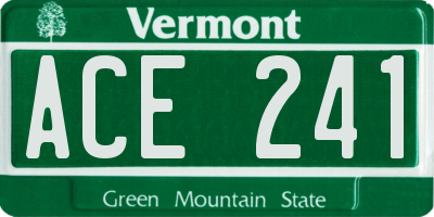 VT license plate ACE241