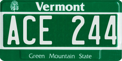 VT license plate ACE244