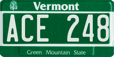 VT license plate ACE248