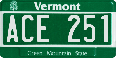 VT license plate ACE251