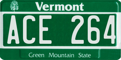 VT license plate ACE264