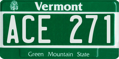 VT license plate ACE271