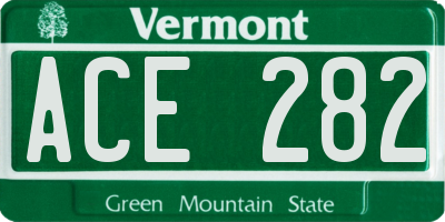 VT license plate ACE282