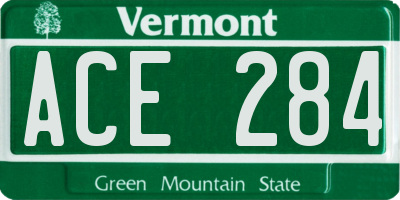 VT license plate ACE284