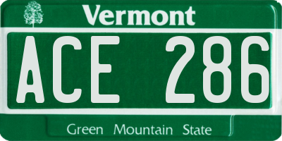 VT license plate ACE286