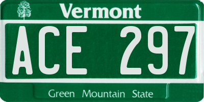 VT license plate ACE297