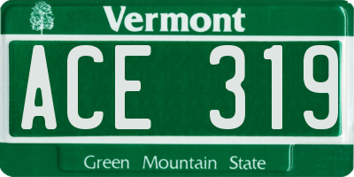 VT license plate ACE319