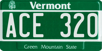 VT license plate ACE320