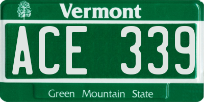 VT license plate ACE339