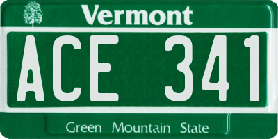 VT license plate ACE341