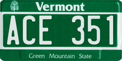 VT license plate ACE351