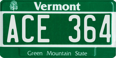 VT license plate ACE364