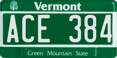 VT license plate ACE384