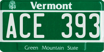 VT license plate ACE393