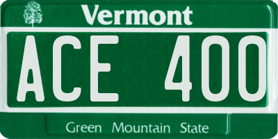 VT license plate ACE400