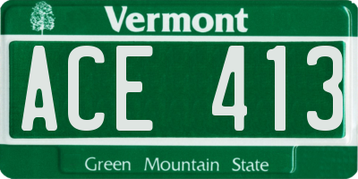 VT license plate ACE413