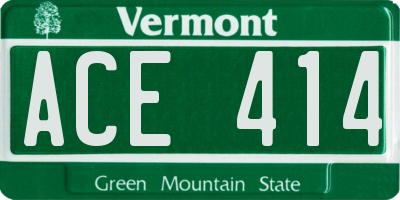 VT license plate ACE414