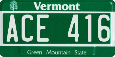 VT license plate ACE416