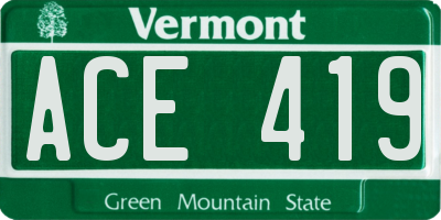 VT license plate ACE419