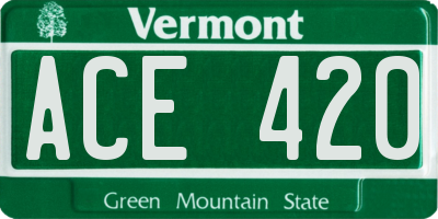 VT license plate ACE420