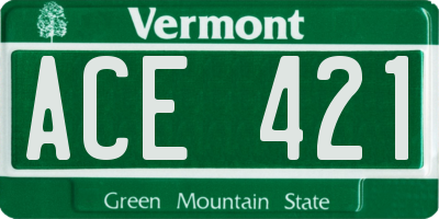 VT license plate ACE421