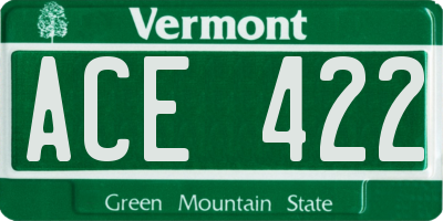 VT license plate ACE422